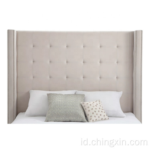Furniture Kamar Tidur Gaya Amerika Tombol Tufting Baju Kain Berlapis Grosir Set Kamar Tidur CX612